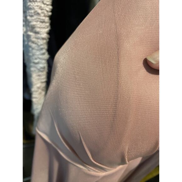 Azazie Maxi Dress Rose Pink A10 10 Bridesmaid Halter Neck V-neck Padded Slit - Picture 11 of 11